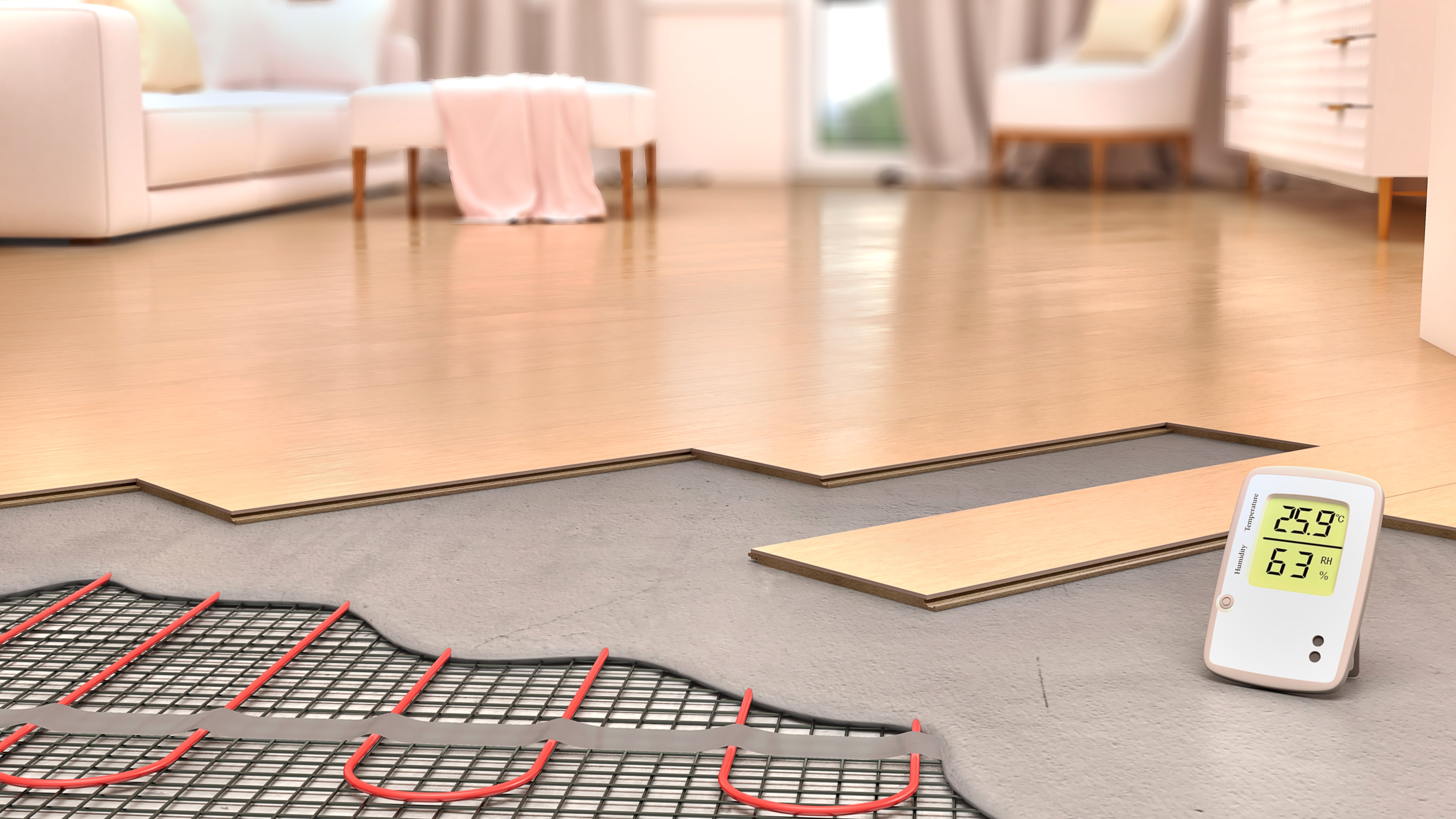 Example of underfloor heating